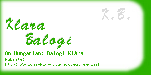 klara balogi business card