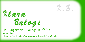 klara balogi business card